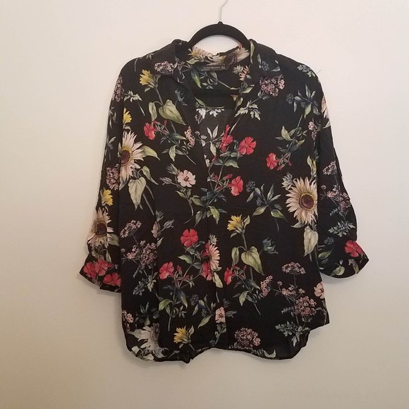 Zara Woman XL Floral Blouse - Picture 1 of 3